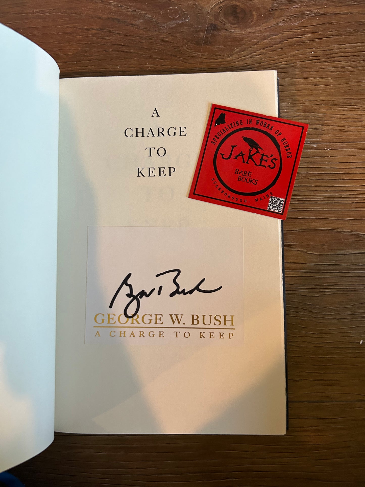 George W. Bush, A Charge to Keep, Signed First Edition, Morrow