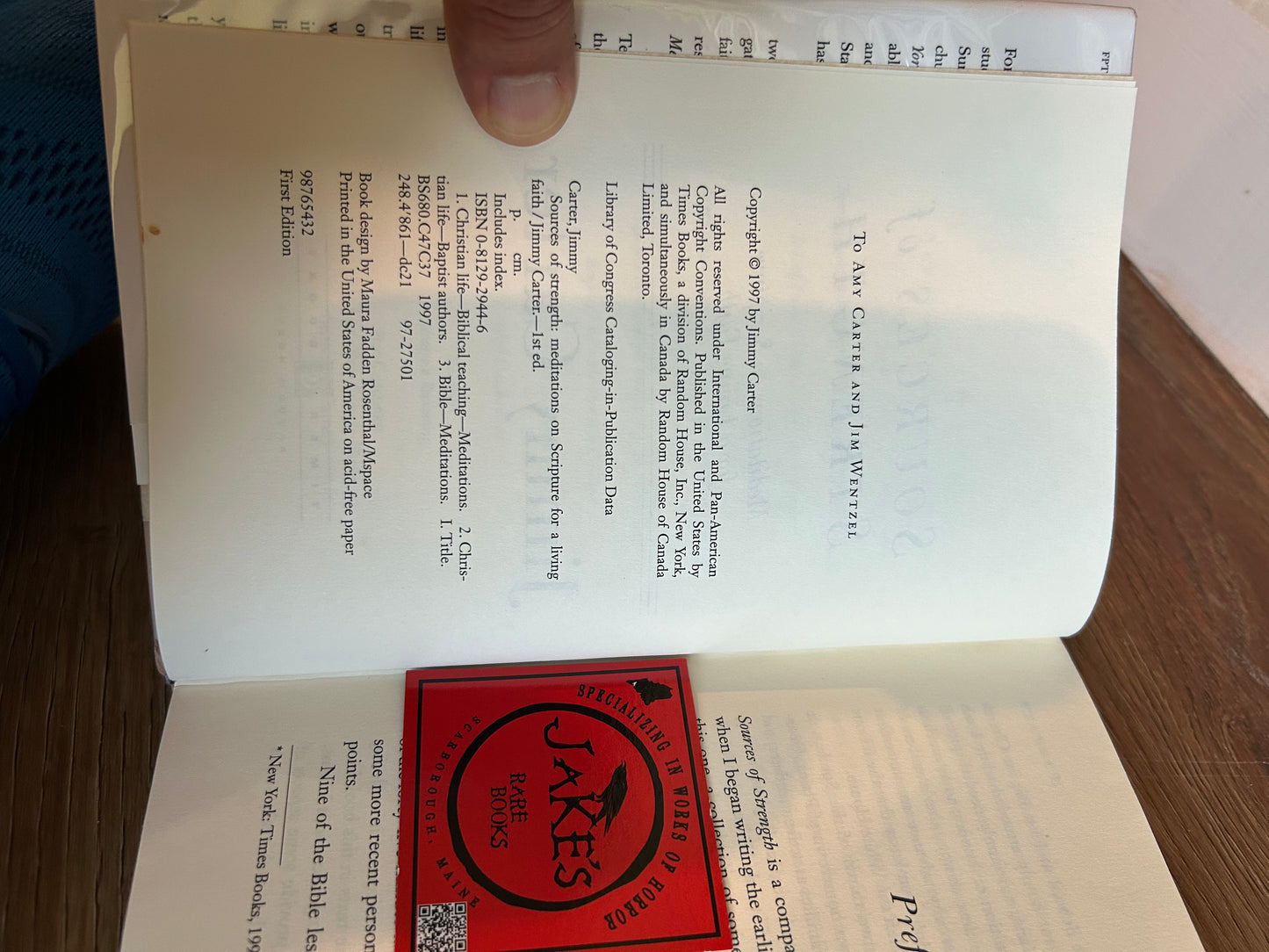 Jimmy Carter, Sources of Strength, Signed First Edition, Random House