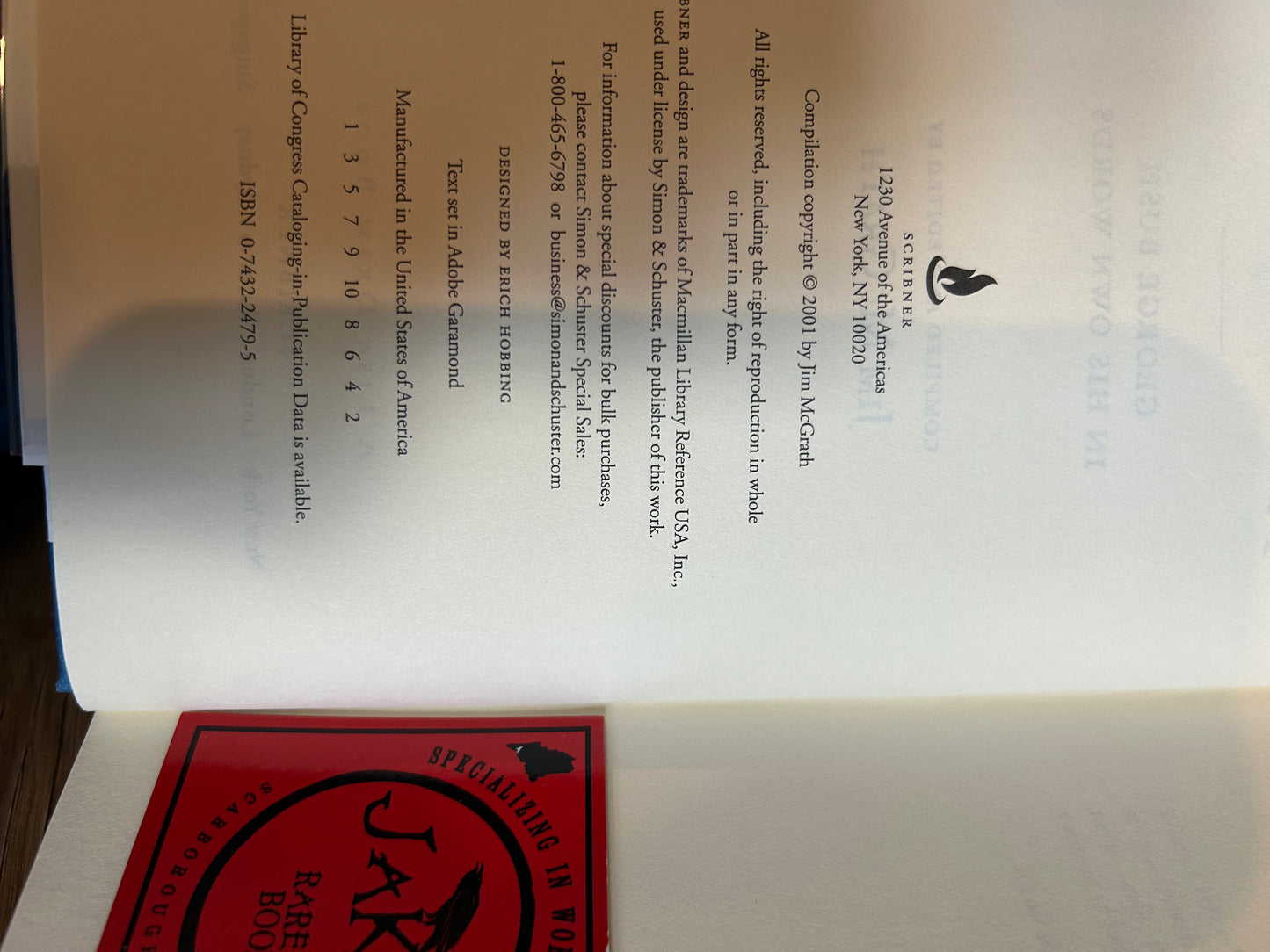 George Bush, Heartbeat, Signed First Edition, Scribner