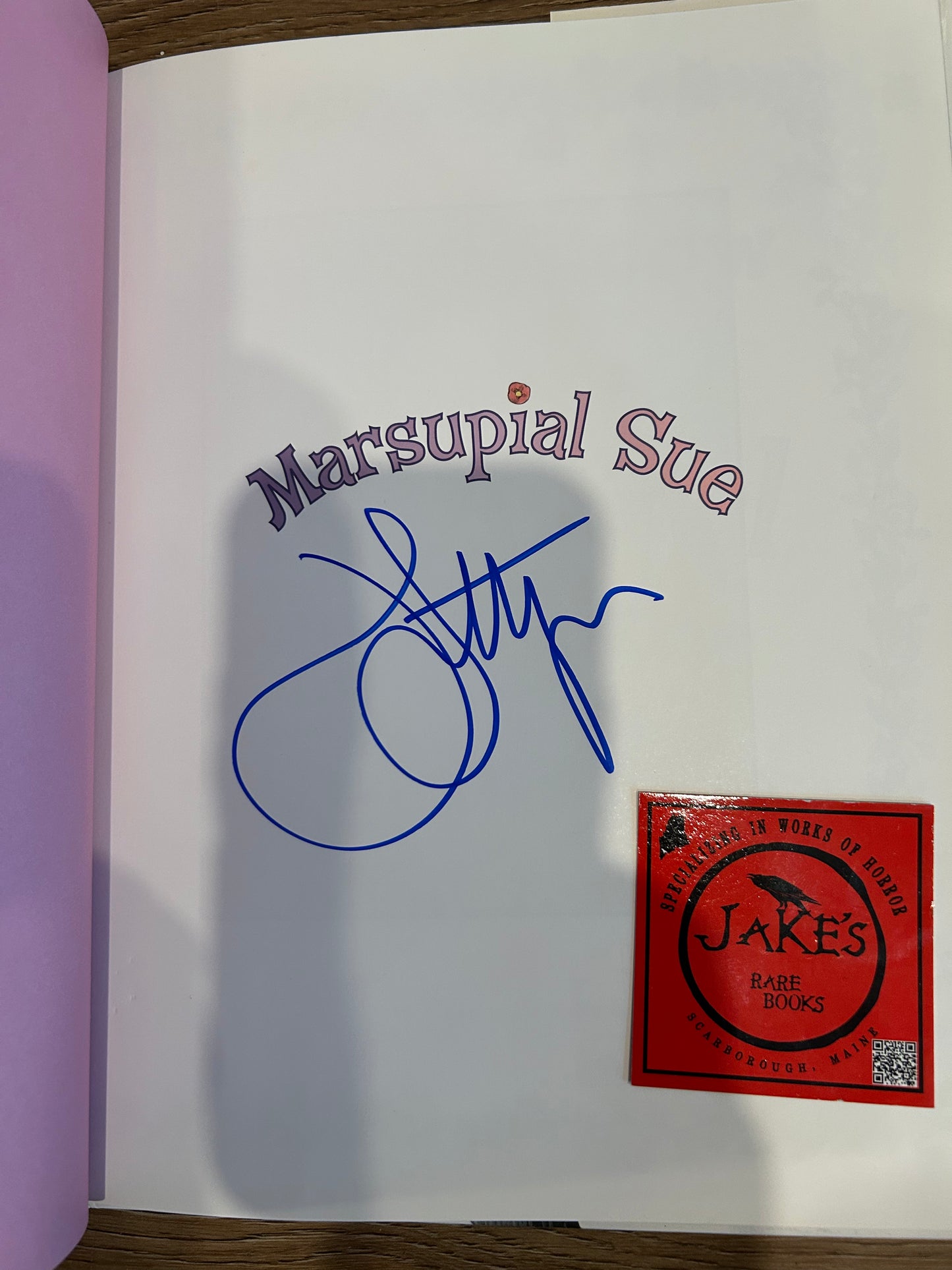 John Lithgow, Marsupial Sue, Signed, Simon and Schuster