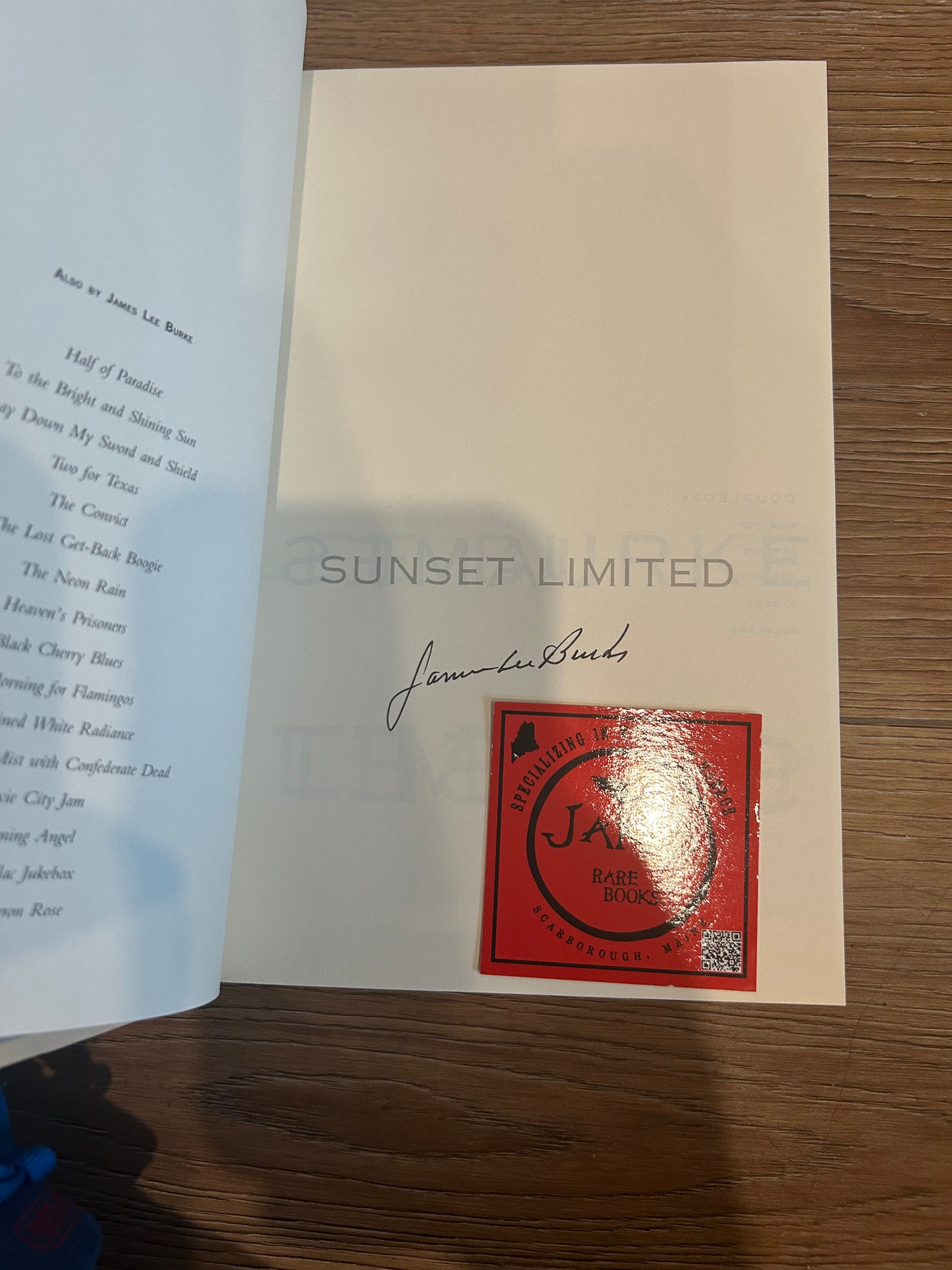 James Lee Burke, Sunset Limited, Signed First Edition, Doubleday