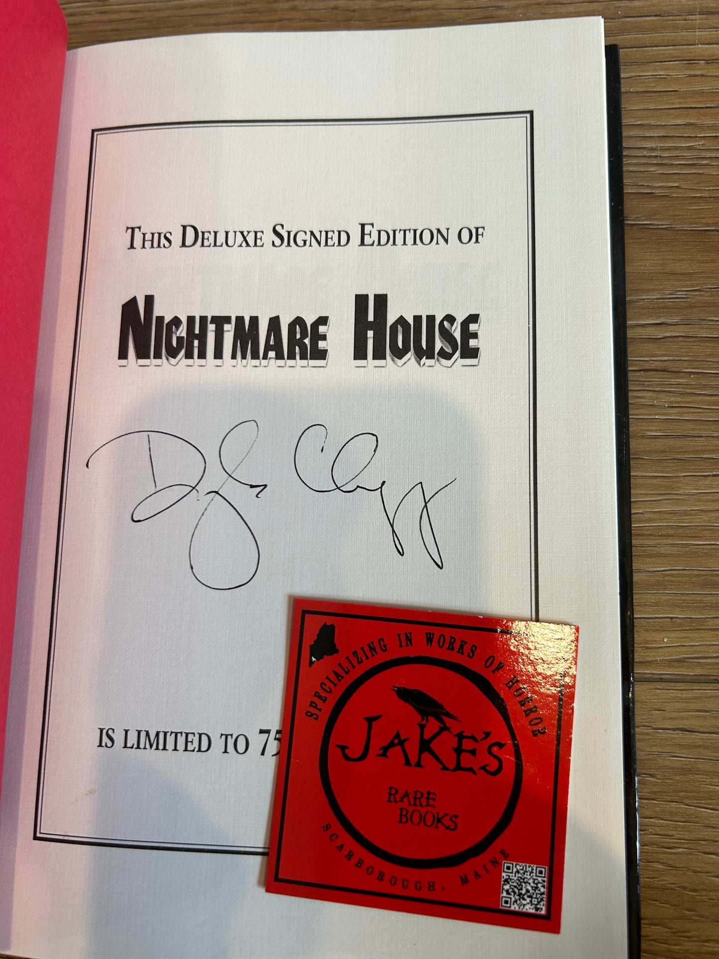 Douglas Clegg, Nightmare House, Signed First Edition, Cemetery Dance