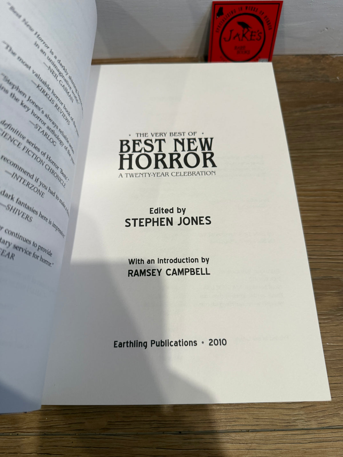 Very Best New Horror, Signed Limited #151, Earthling Publications